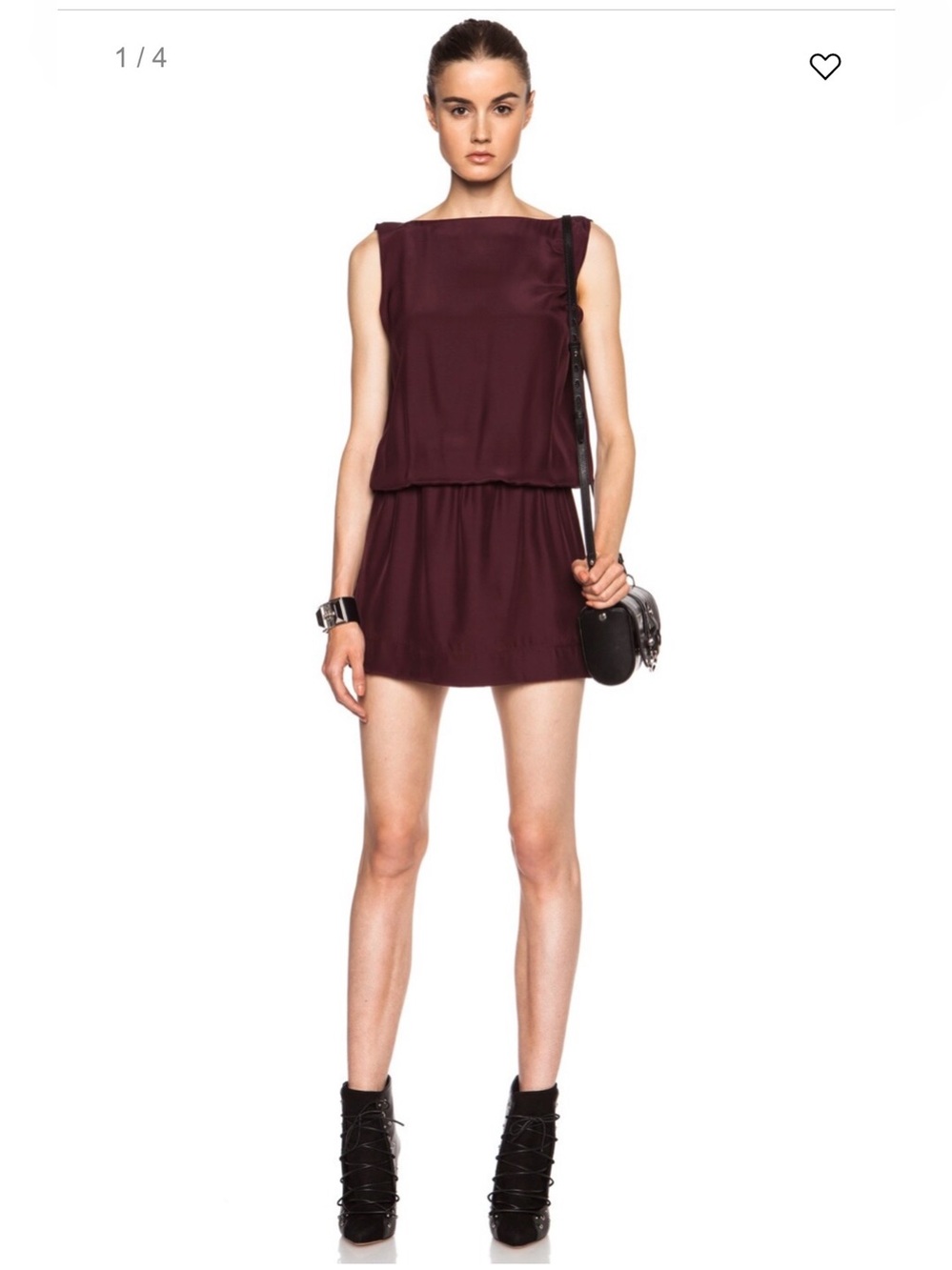 NILI LOTAN overlap back blouson silk dress